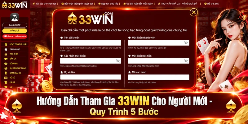Hướng Dẫn Tham Gia 33WIN Cho Người Mới – Quy Trình 5 Bước